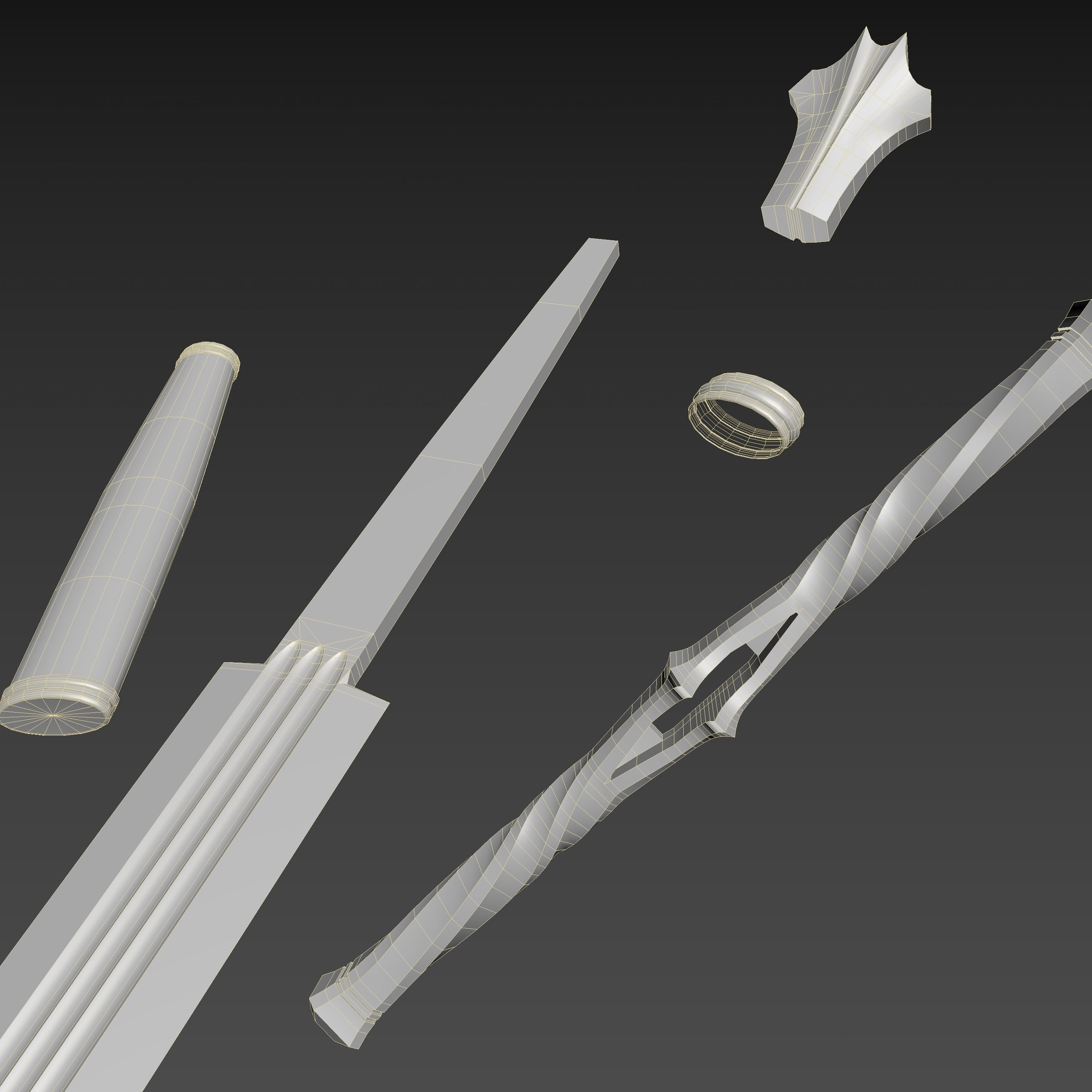 Medieval Sword for Games and Cinematics 01 Low-poly 3D model_22