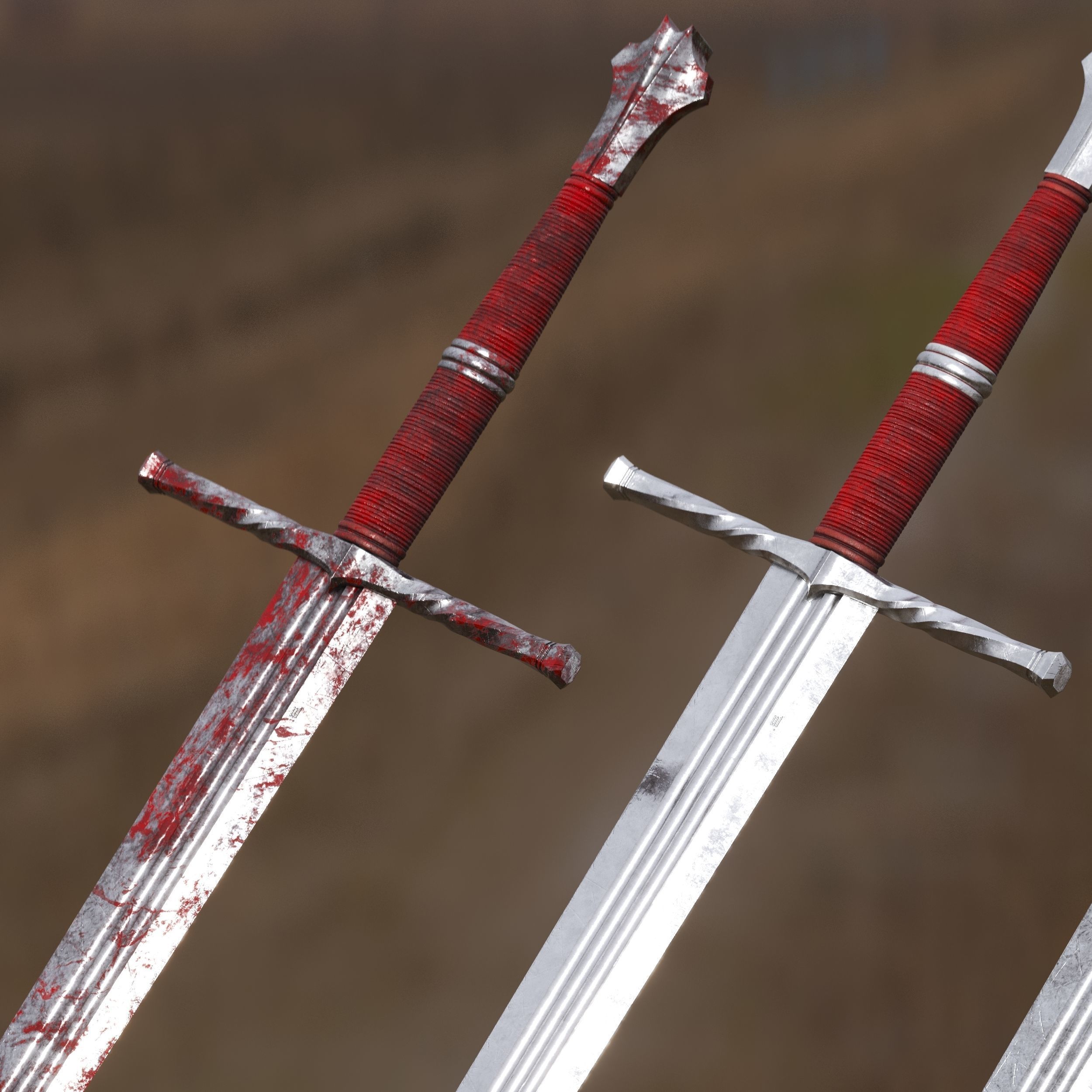 Medieval Sword for Games and Cinematics 01 Low-poly 3D model_8