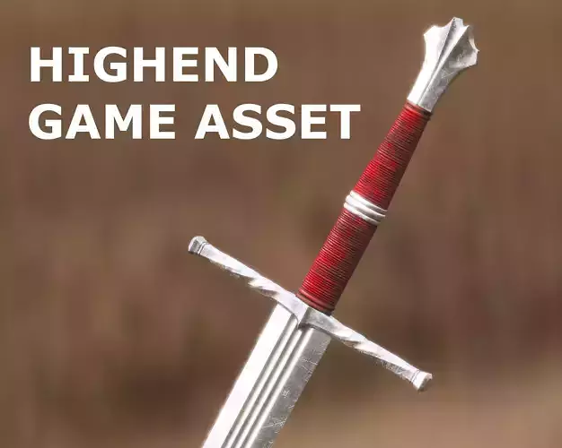 Medieval Sword for Games and Cinematics 01 Low-poly 3D model