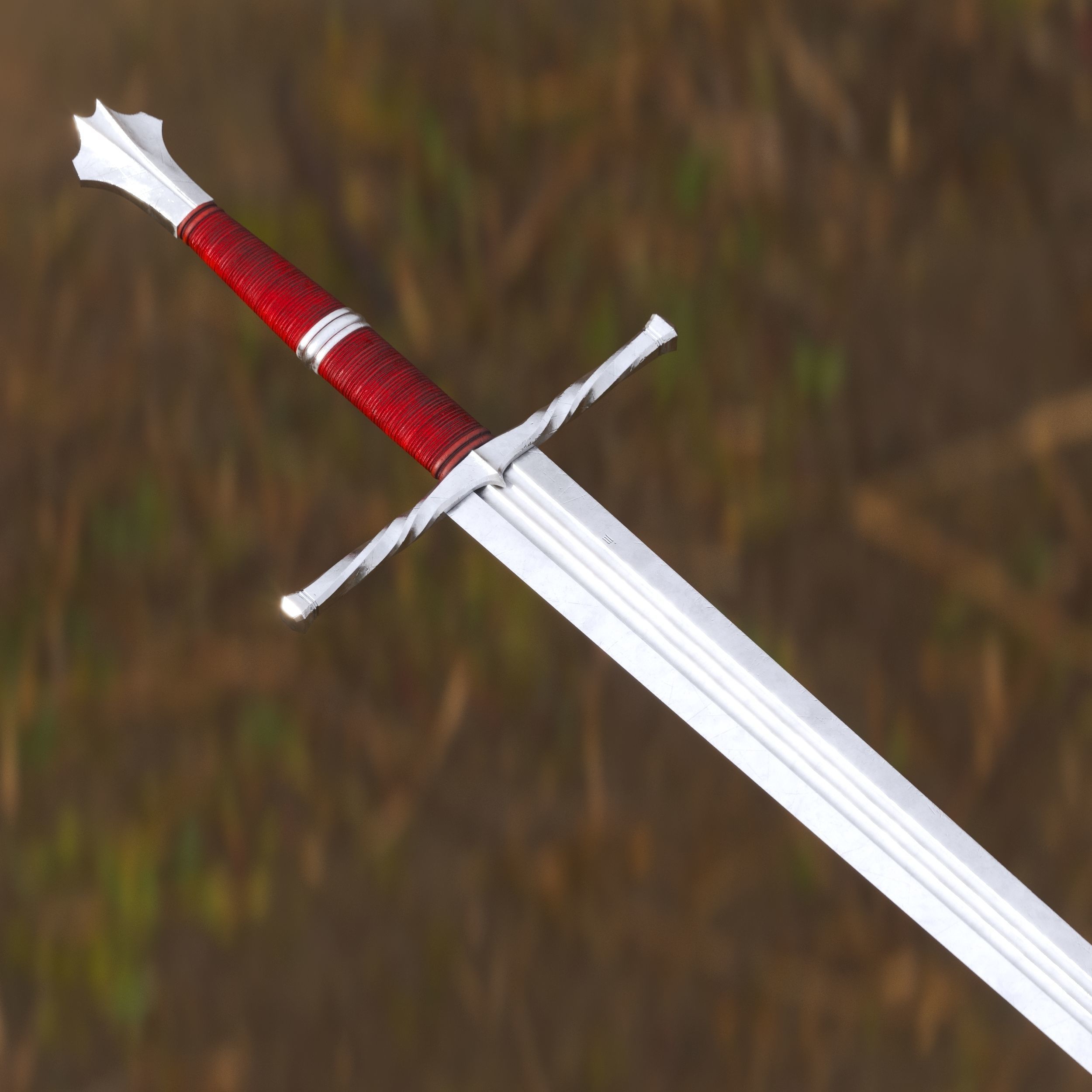 Medieval Sword for Games and Cinematics 01 Low-poly 3D model_5