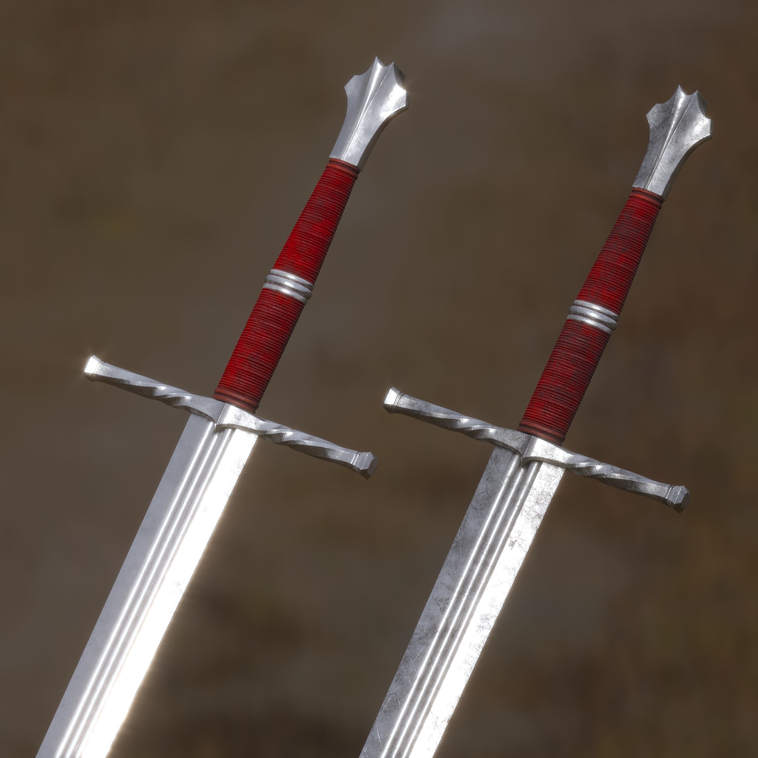 Medieval Sword for Games and Cinematics 01 Low-poly 3D model_6