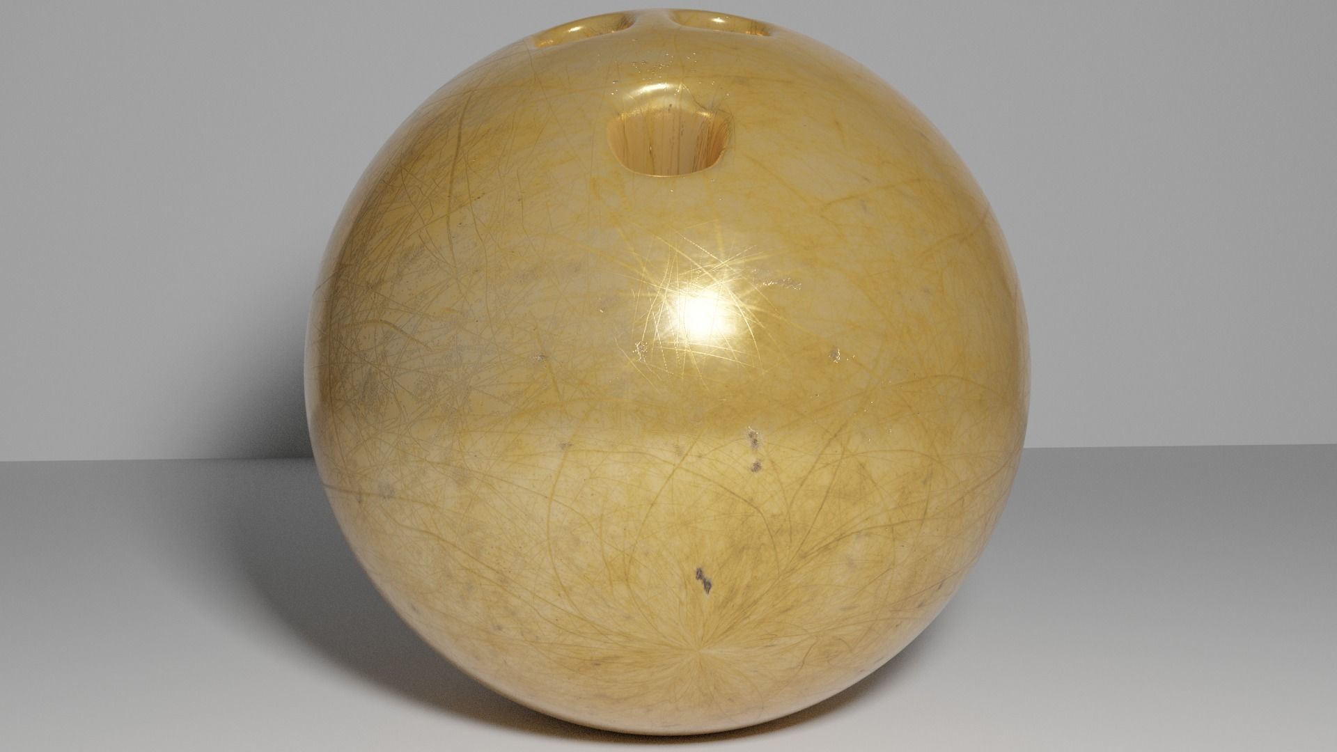 Bowling Ball Gold 3D model_2