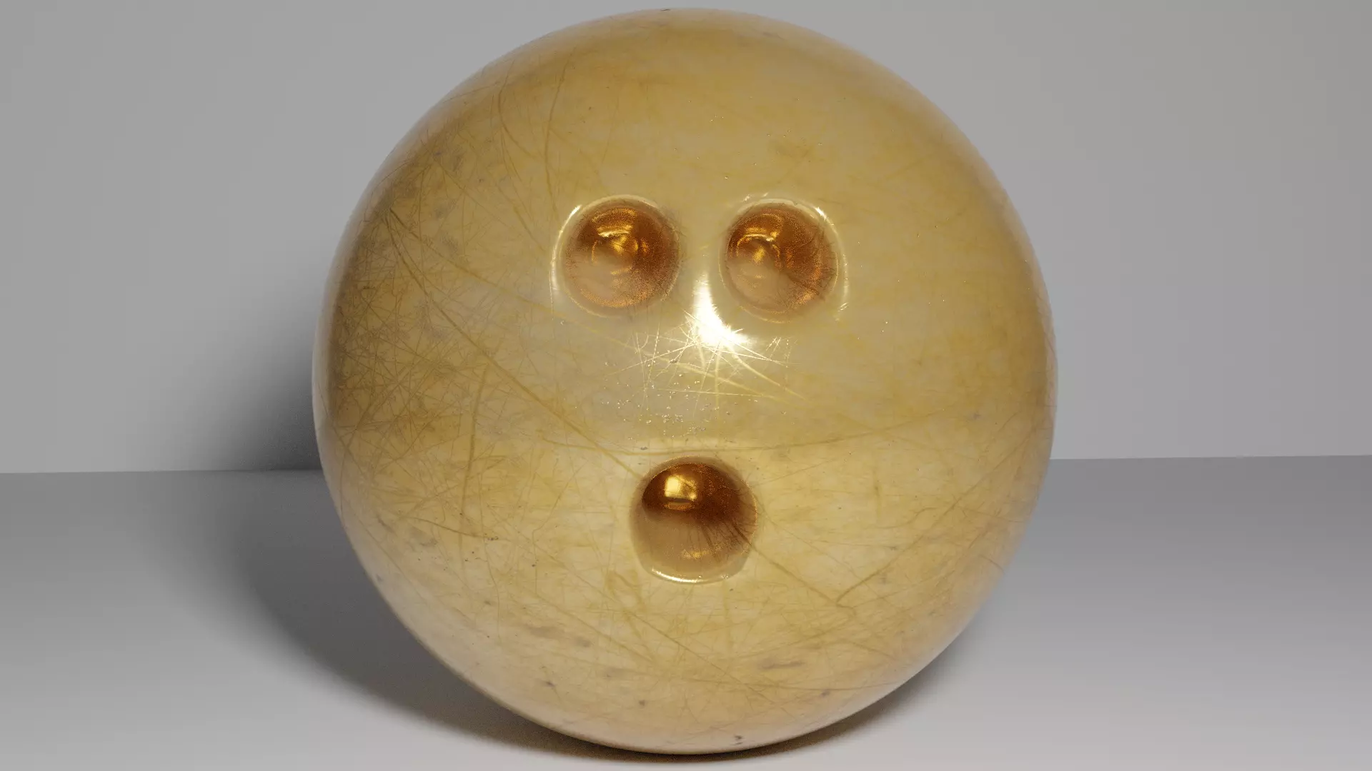 Bowling Ball Gold 3D model_0