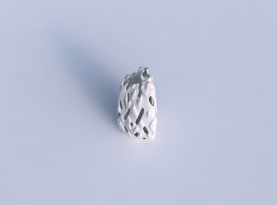 Vase curved tipping triangle 2 with smooth cuts and bulges 3D print model_1