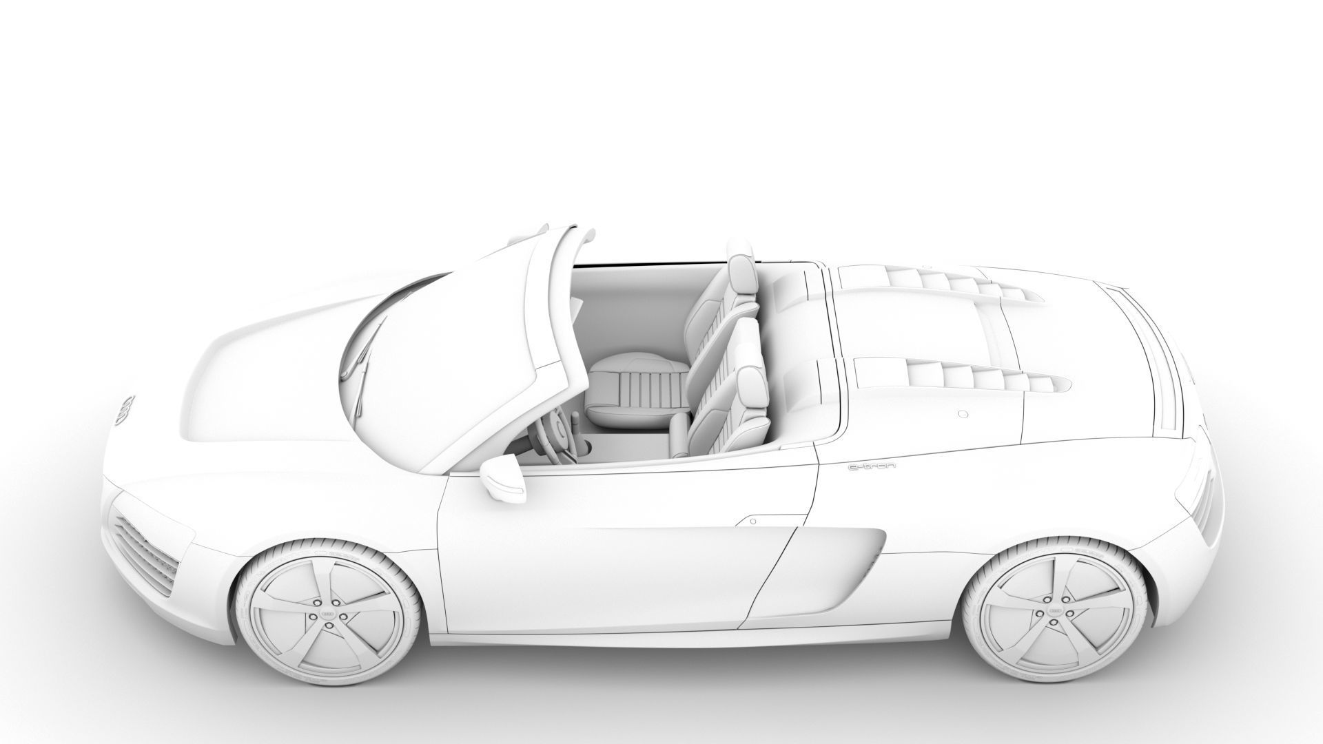 Audi R8 E Tron Spyder 2016 3D model_18