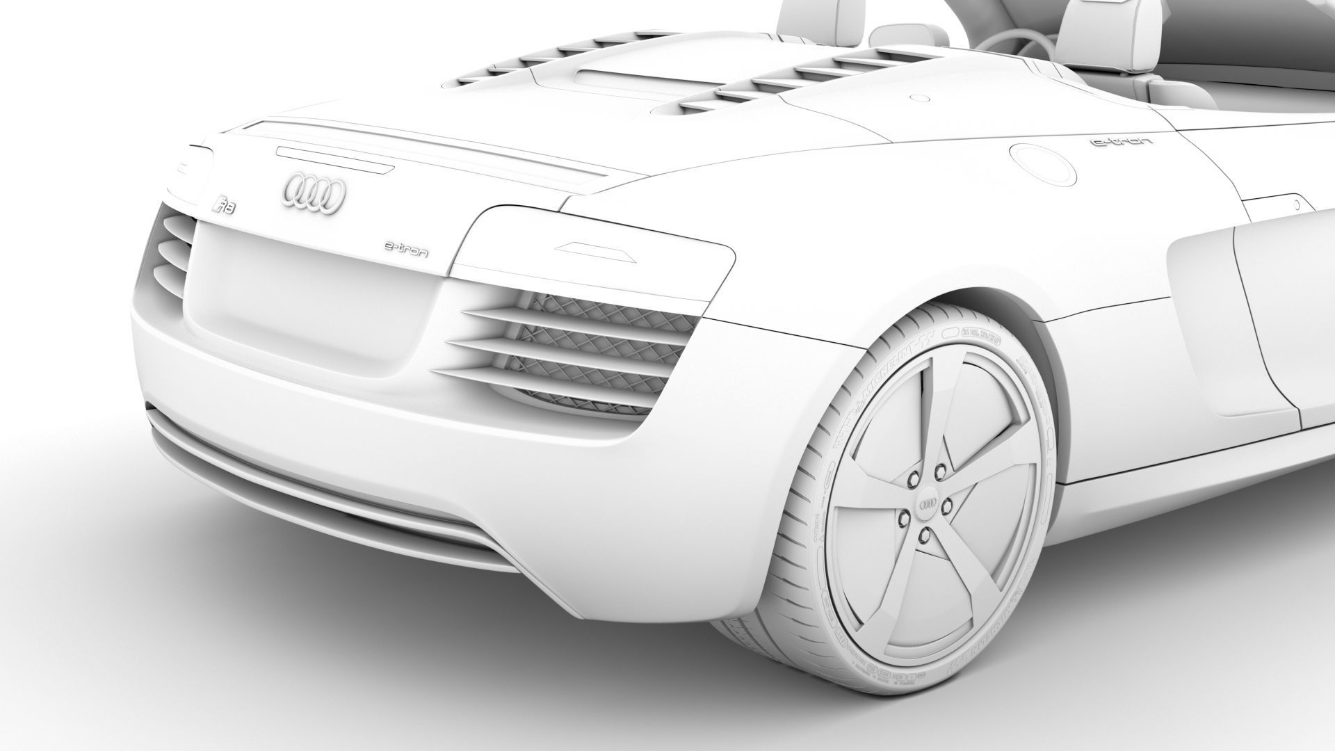 Audi R8 E Tron Spyder 2016 3D model_24
