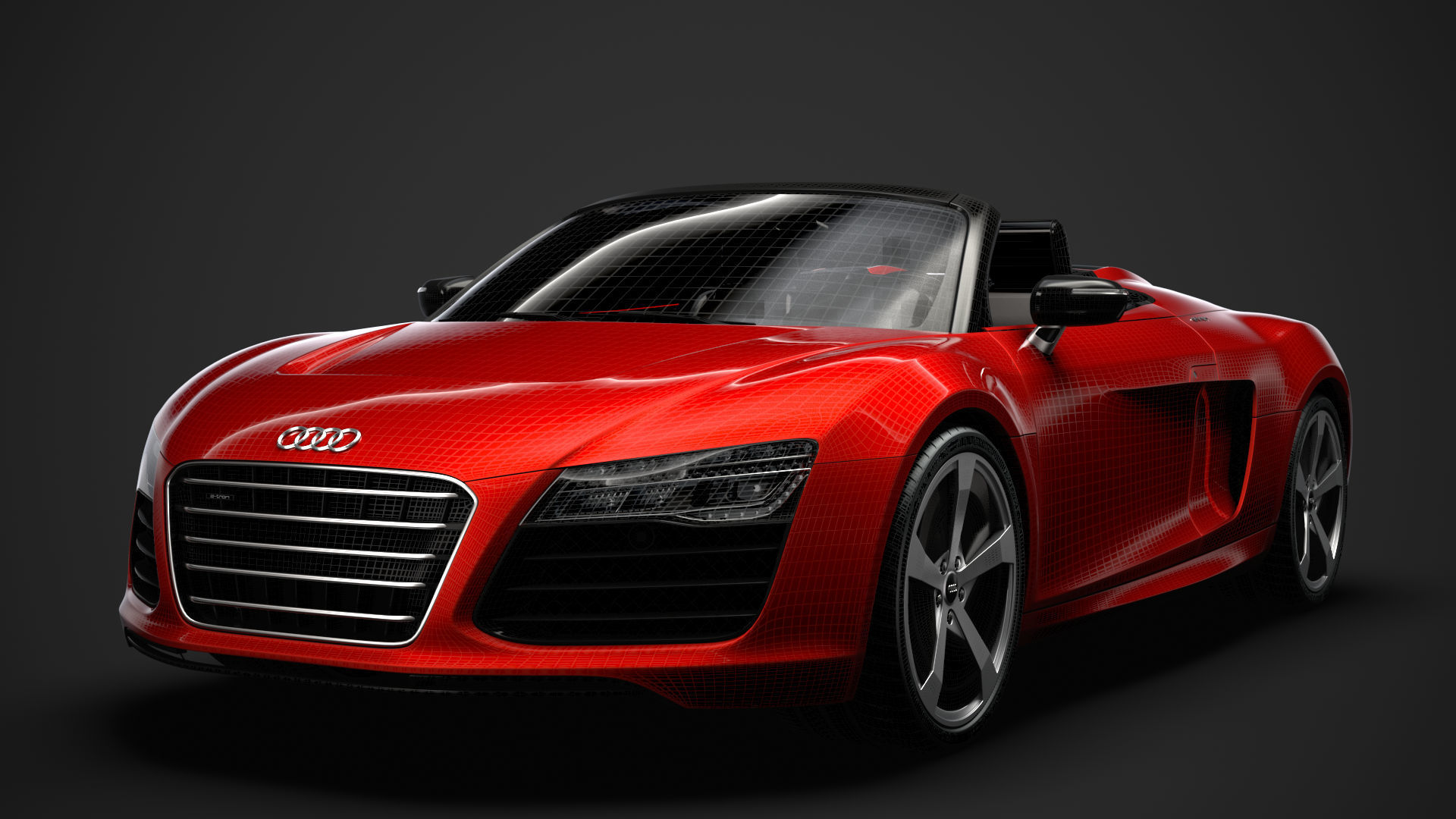 Audi R8 E Tron Spyder 2016 3D model_36