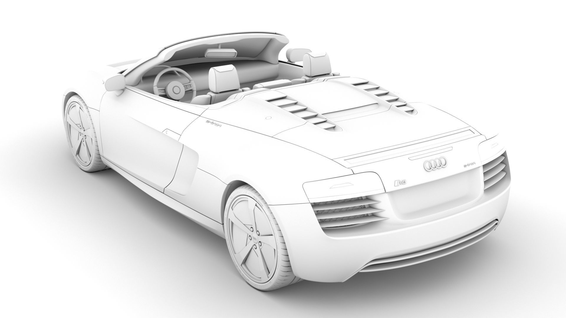 Audi R8 E Tron Spyder 2016 3D model_17
