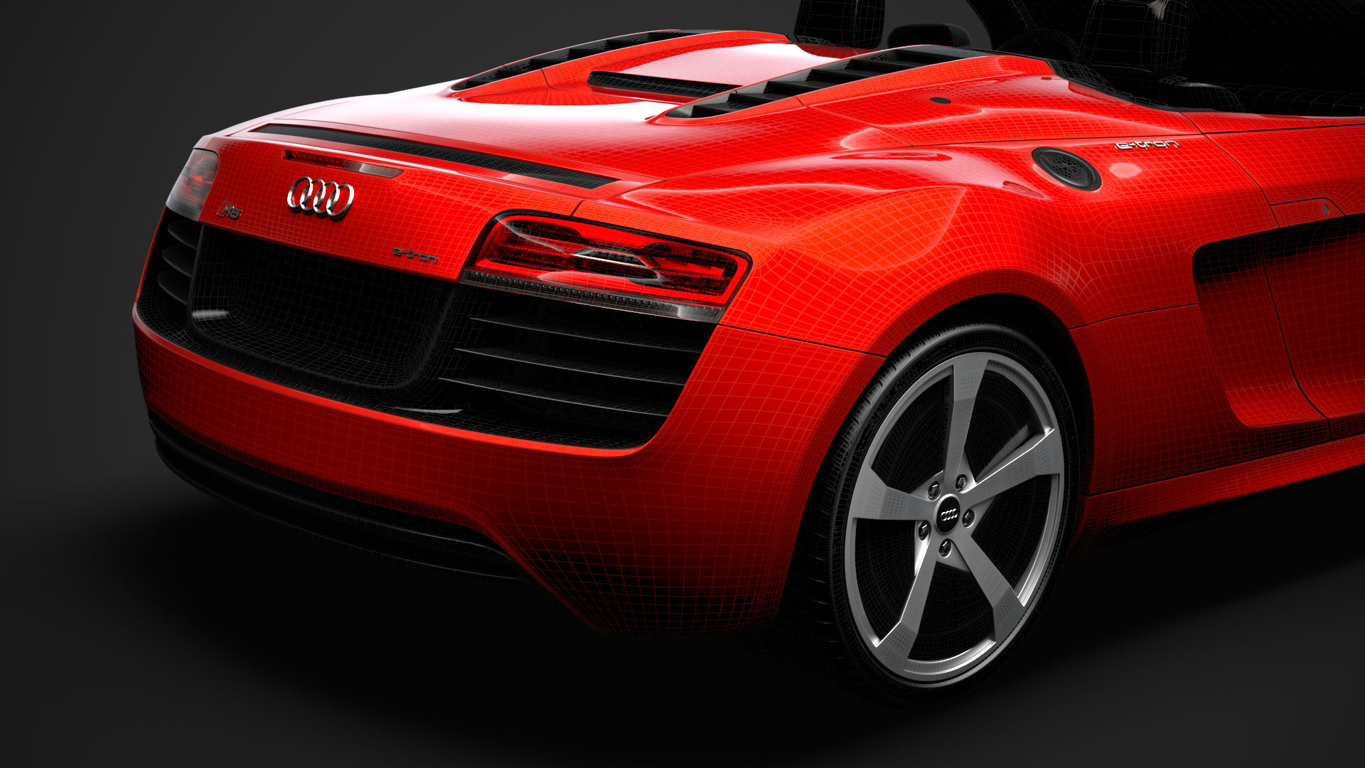 Audi R8 E Tron Spyder 2016 3D model_38