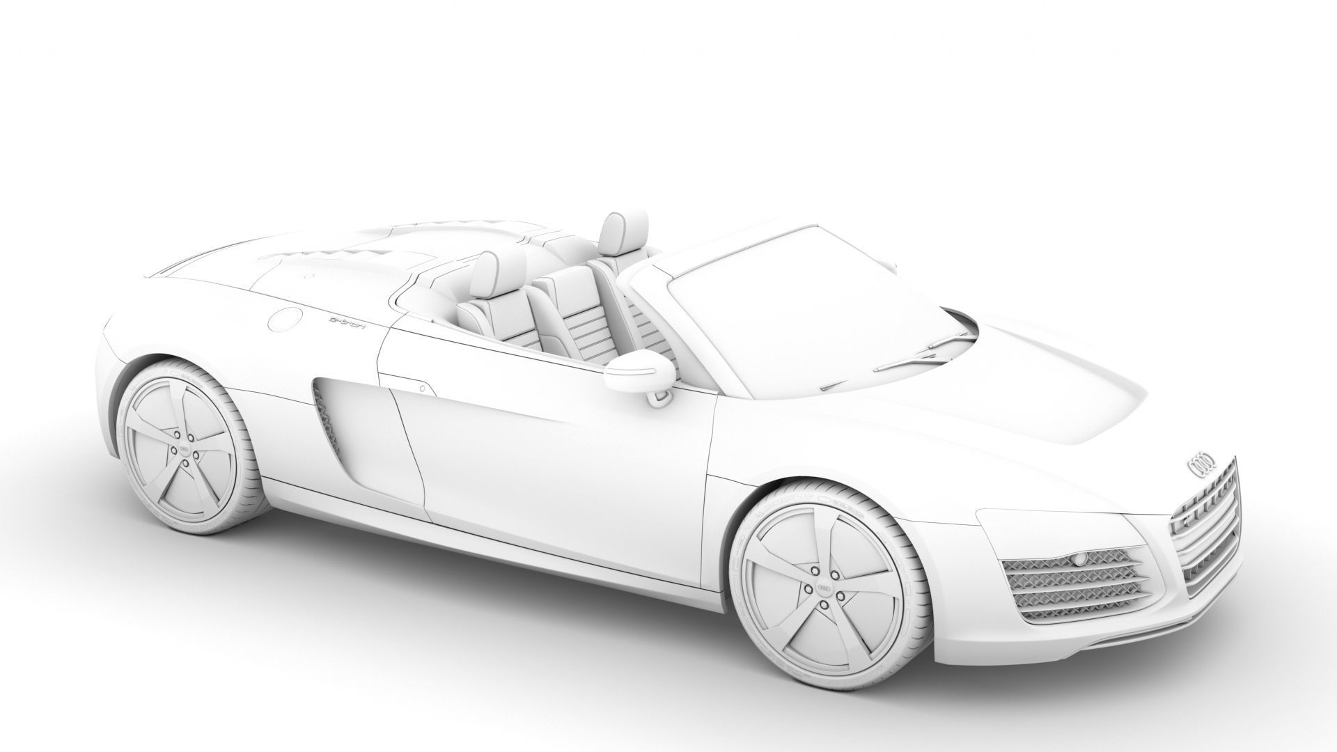 Audi R8 E Tron Spyder 2016 3D model_26