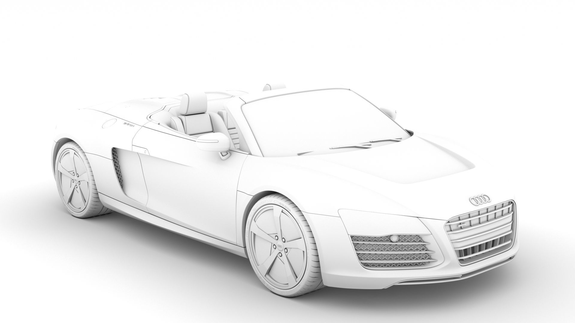 Audi R8 E Tron Spyder 2016 3D model_14