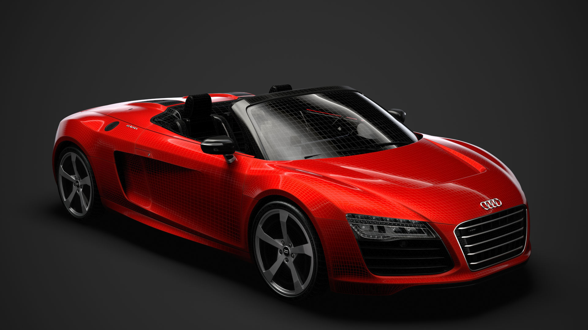 Audi R8 E Tron Spyder 2016 3D model_28