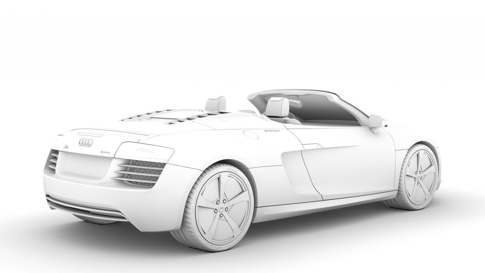 Audi R8 E Tron Spyder 2016 3D model_16