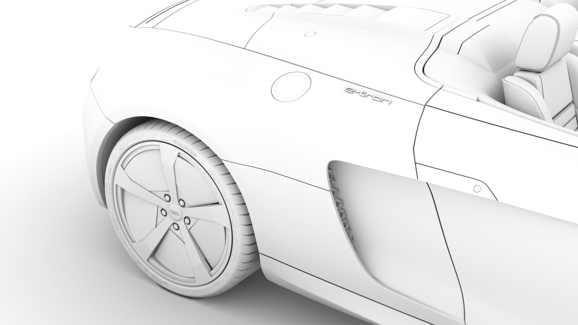 Audi R8 E Tron Spyder 2016 3D model_25