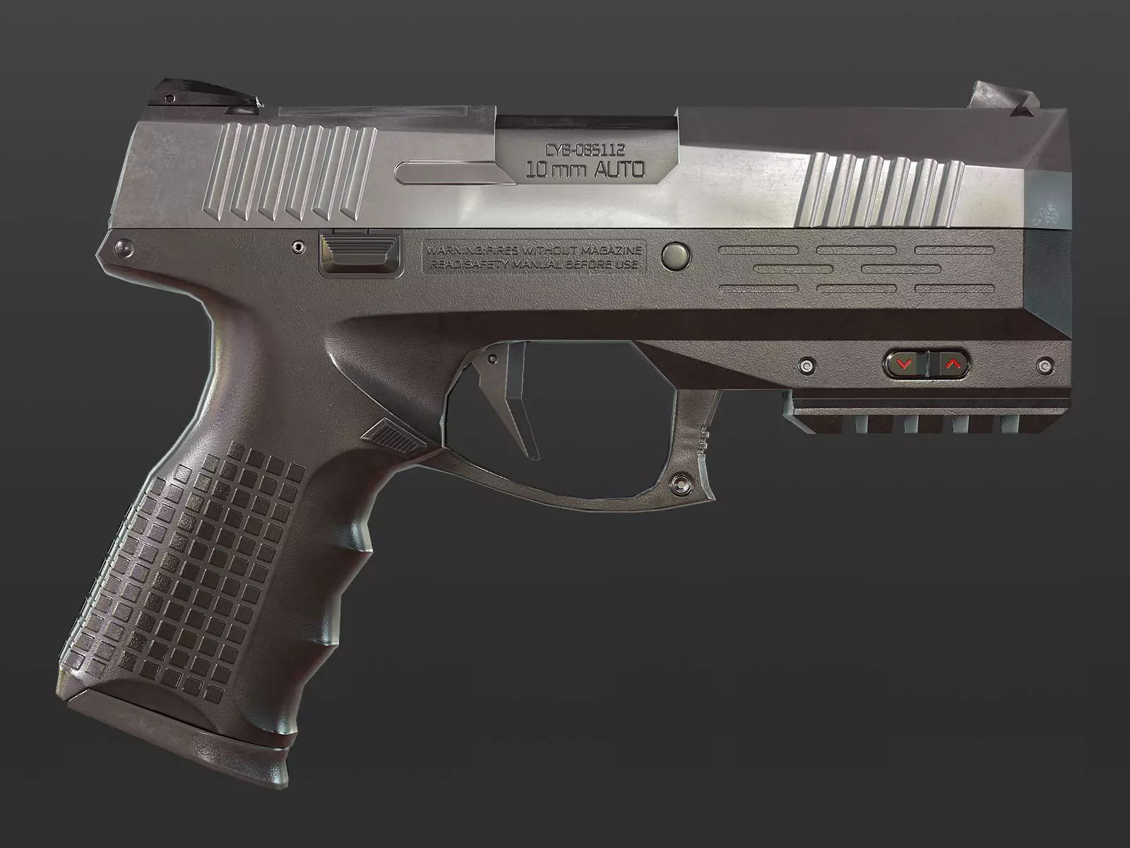 Modern Pistol Low-poly 3D model_0