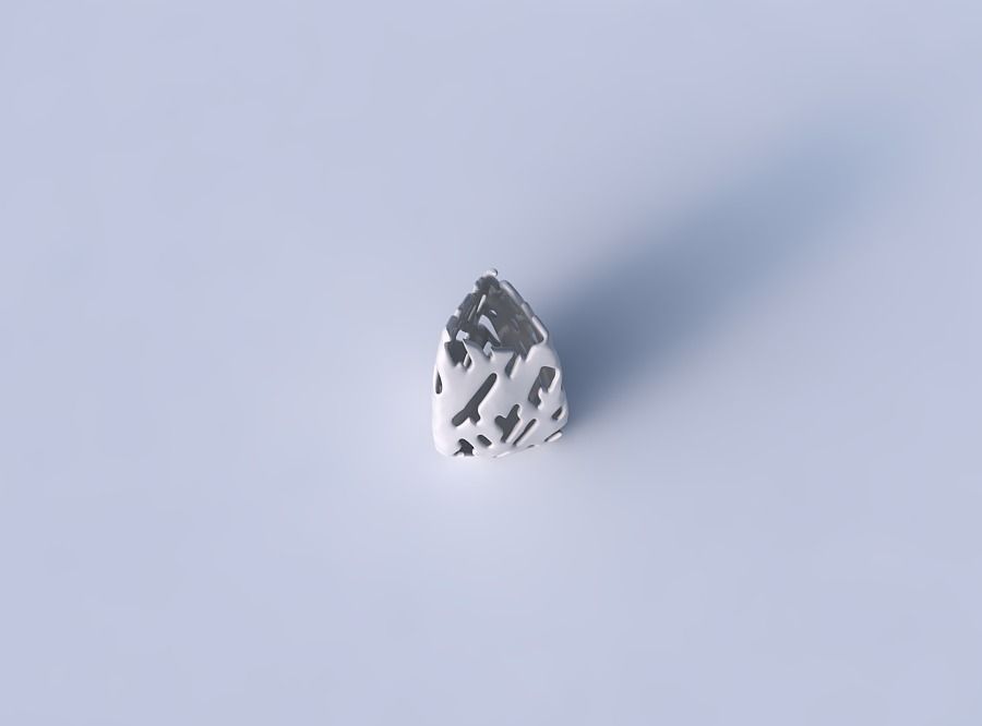 Vase curved tipping triangle 2 with smooth cuts 3D print model_2