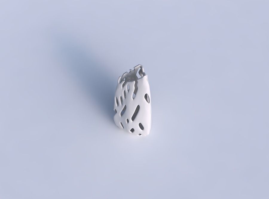 Vase curved tipping triangle 2 with smooth cuts 3D print model_1