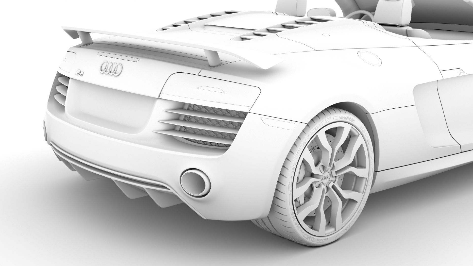 Audi R8 V10 Competitions Spyder 2016 3D model_24