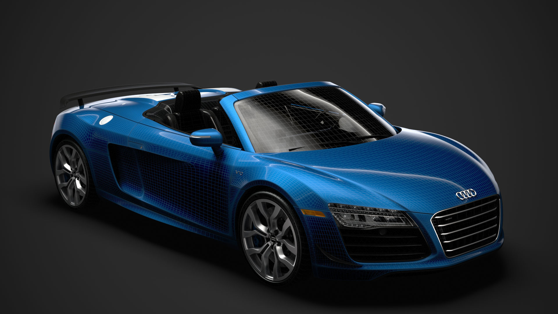 Audi R8 V10 Competitions Spyder 2016 3D model_28