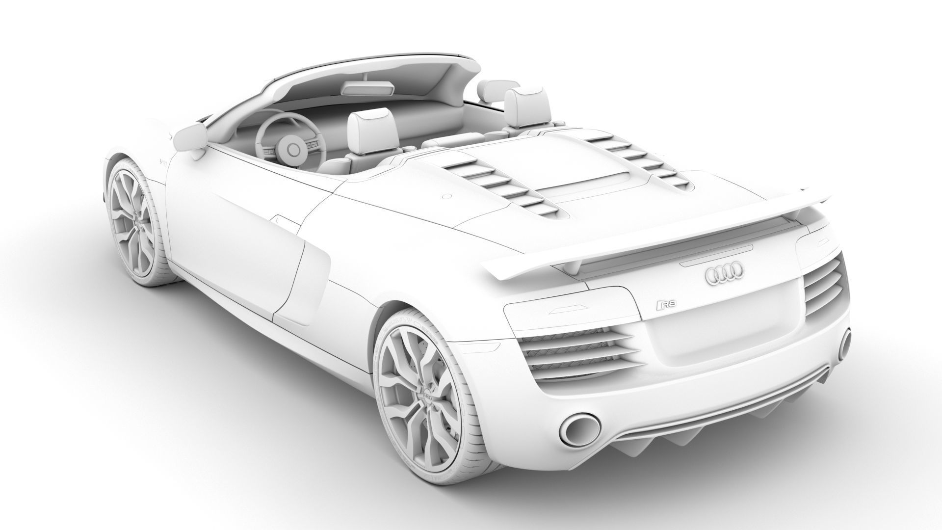 Audi R8 V10 Competitions Spyder 2016 3D model_17