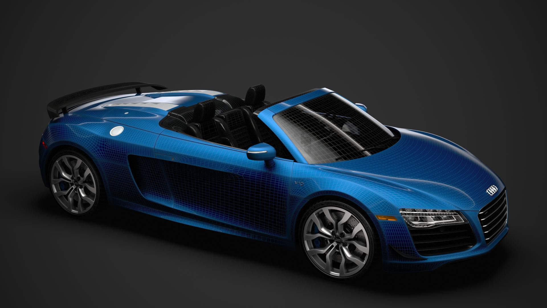 Audi R8 V10 Competitions Spyder 2016 3D model_40