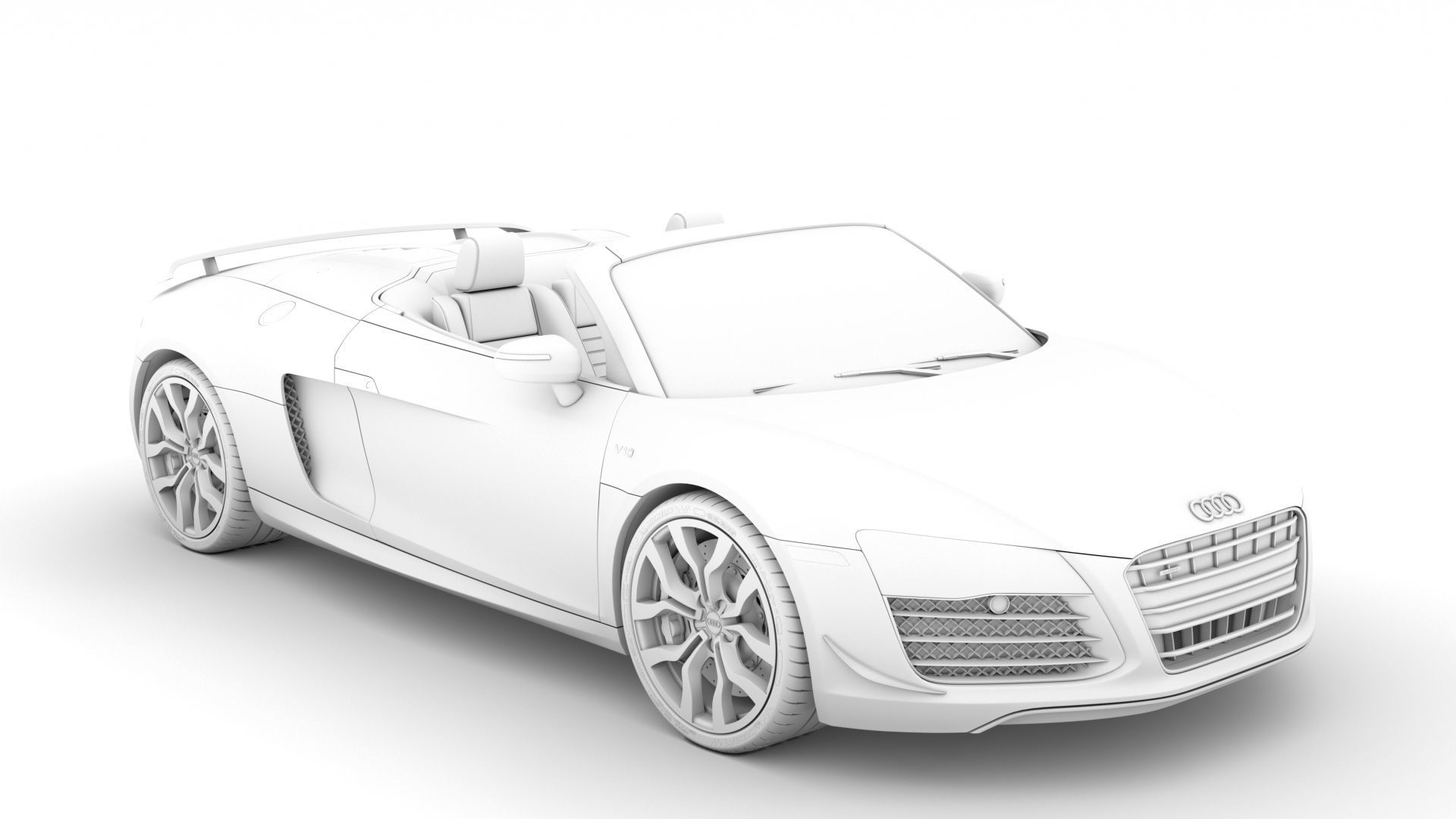 Audi R8 V10 Competitions Spyder 2016 3D model_14