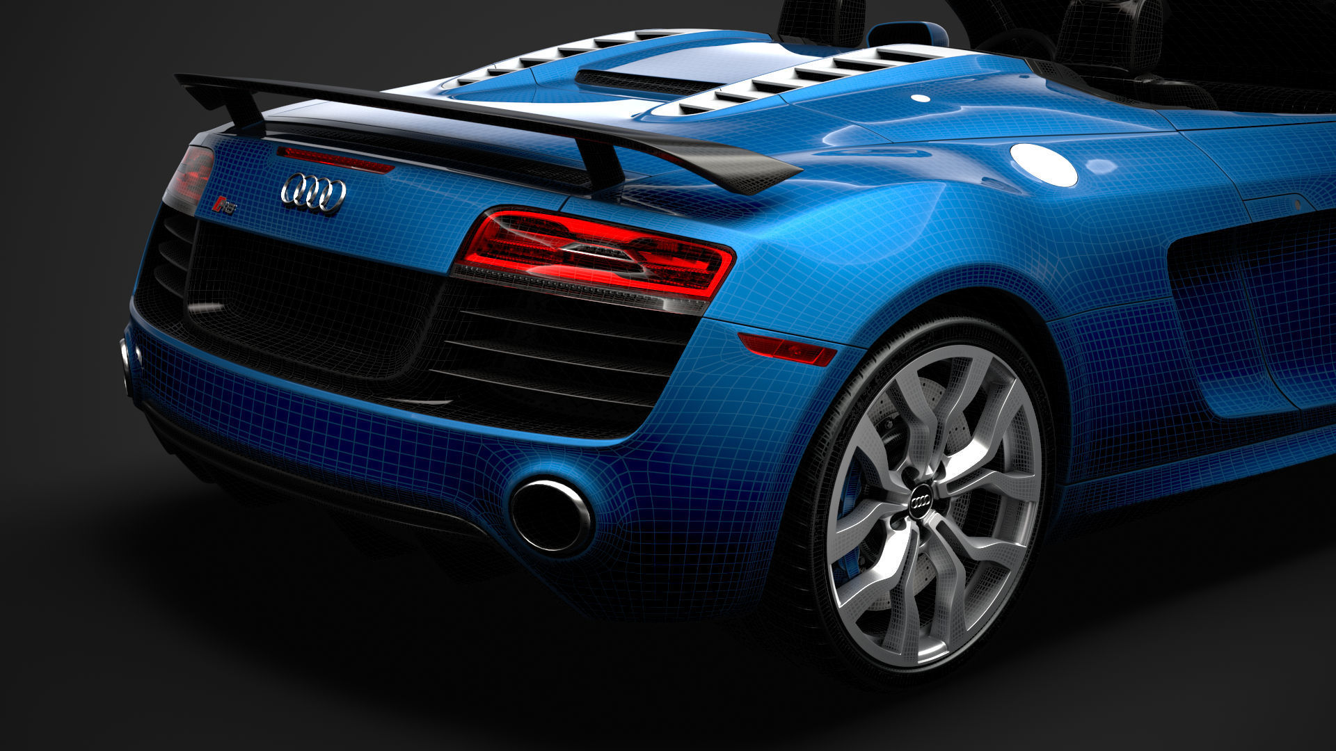 Audi R8 V10 Competitions Spyder 2016 3D model_38