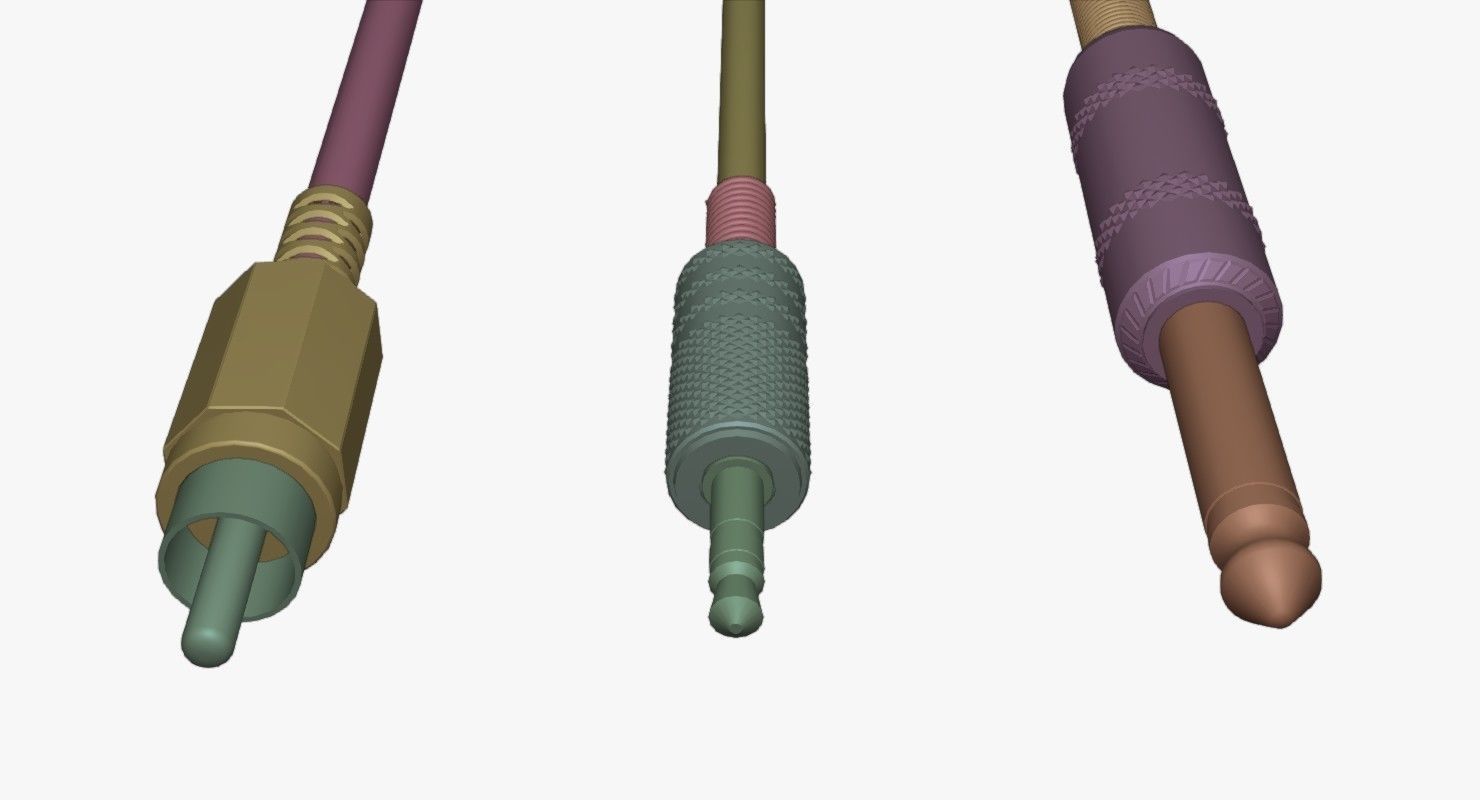 Jack audio connector 3D model_2