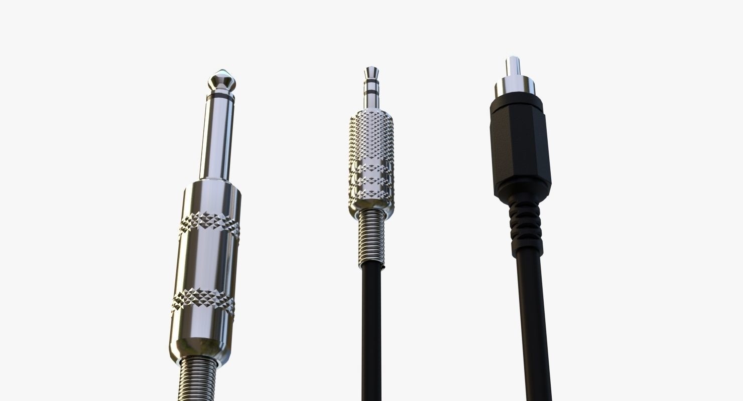 Jack audio connector 3D model_3