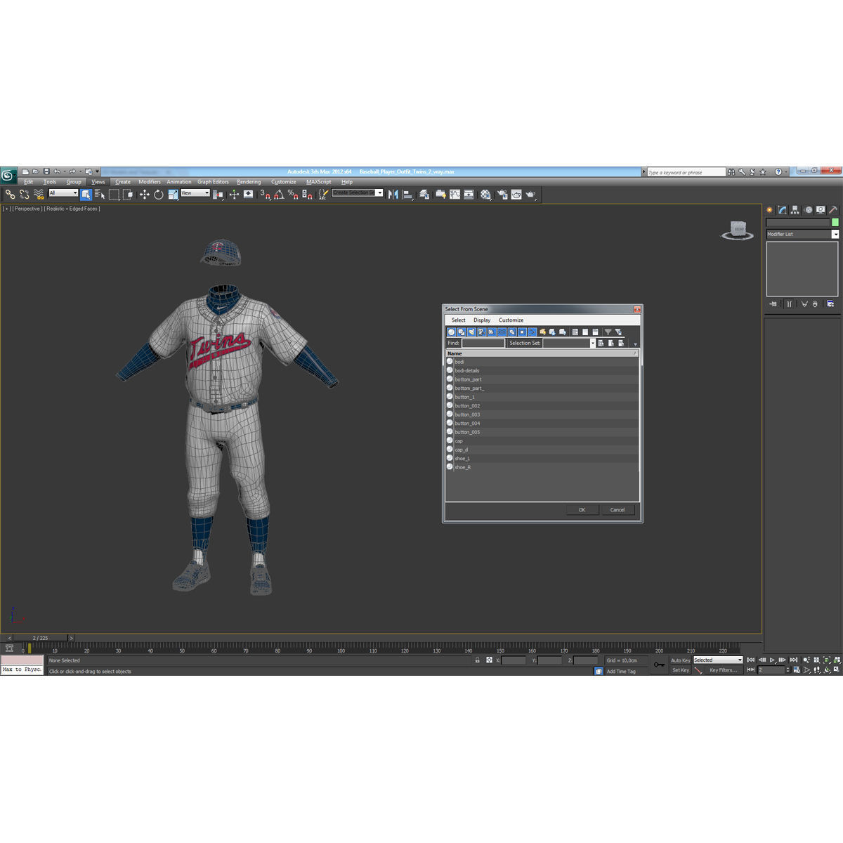 Baseball Player Outfit Twins 2 3D model_36