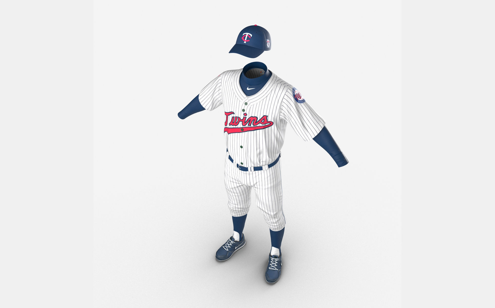 Baseball Player Outfit Twins 2 3D model_10