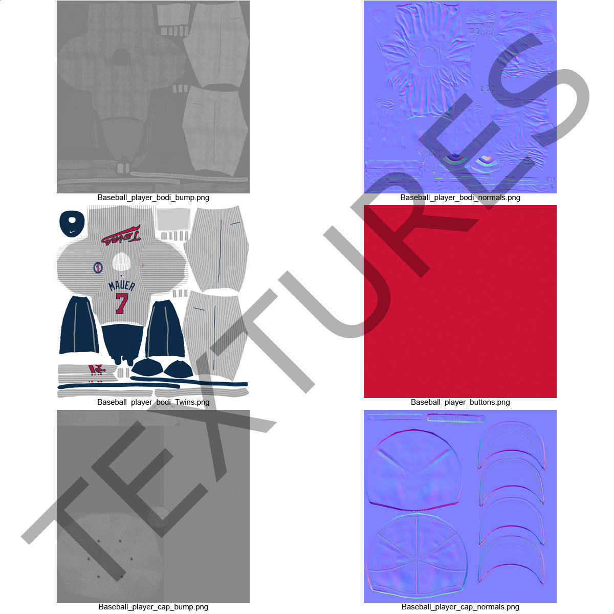 Baseball Player Outfit Twins 2 3D model_35