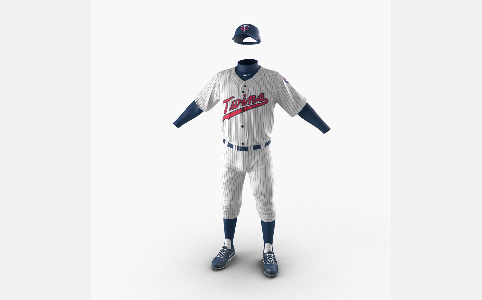 Baseball Player Outfit Twins 2 3D model_1