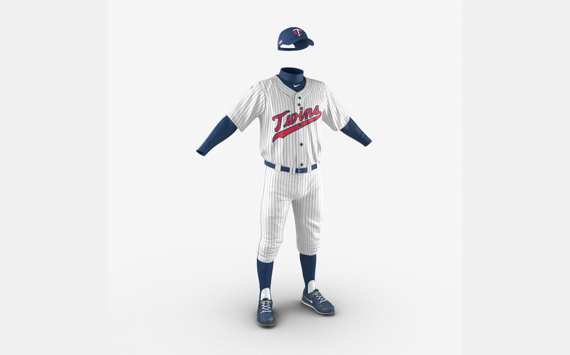 Baseball Player Outfit Twins 2 3D model_6