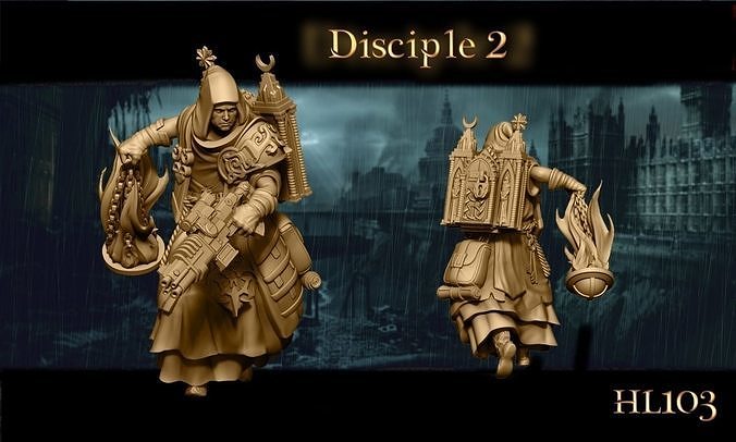 Heresylab Redeemers cultist 2 both Scifi and Fanatsy Version 3D print model