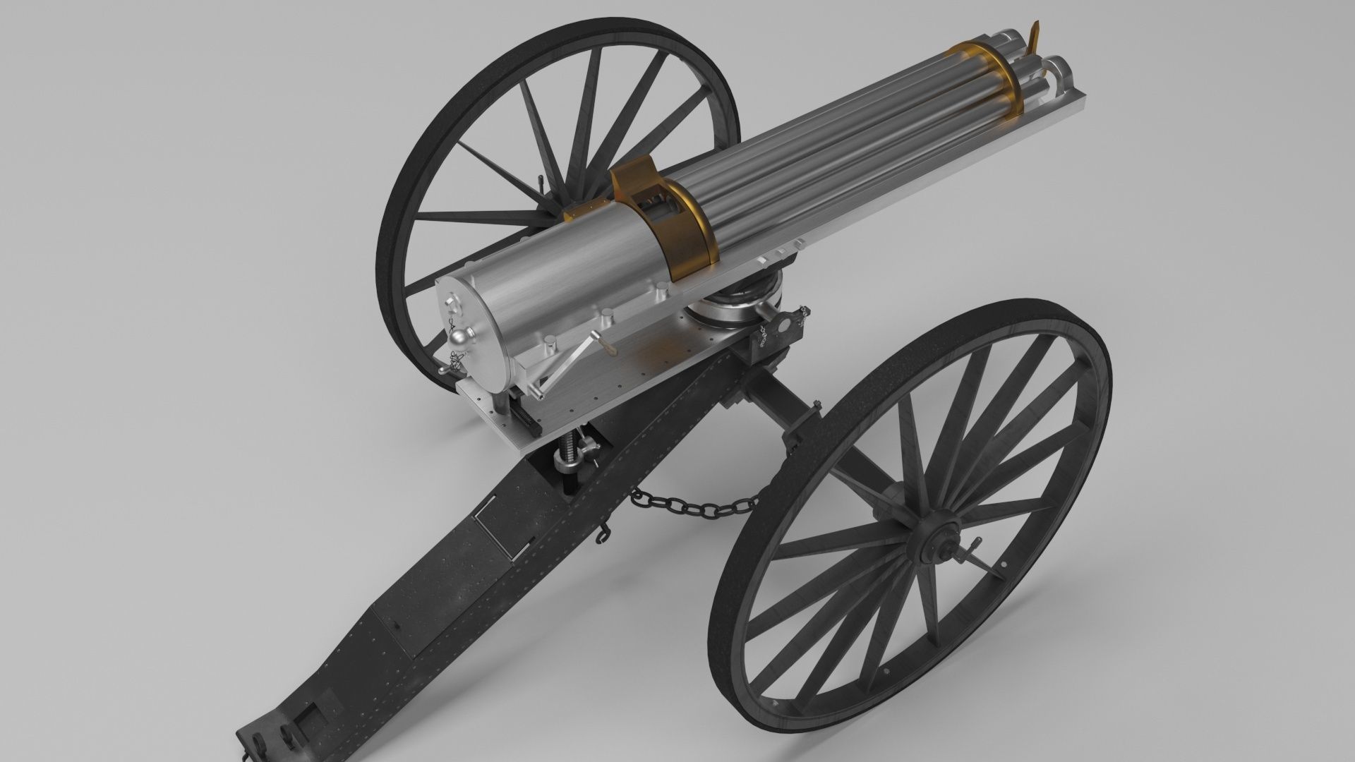 Gatling Gun 3D model_3