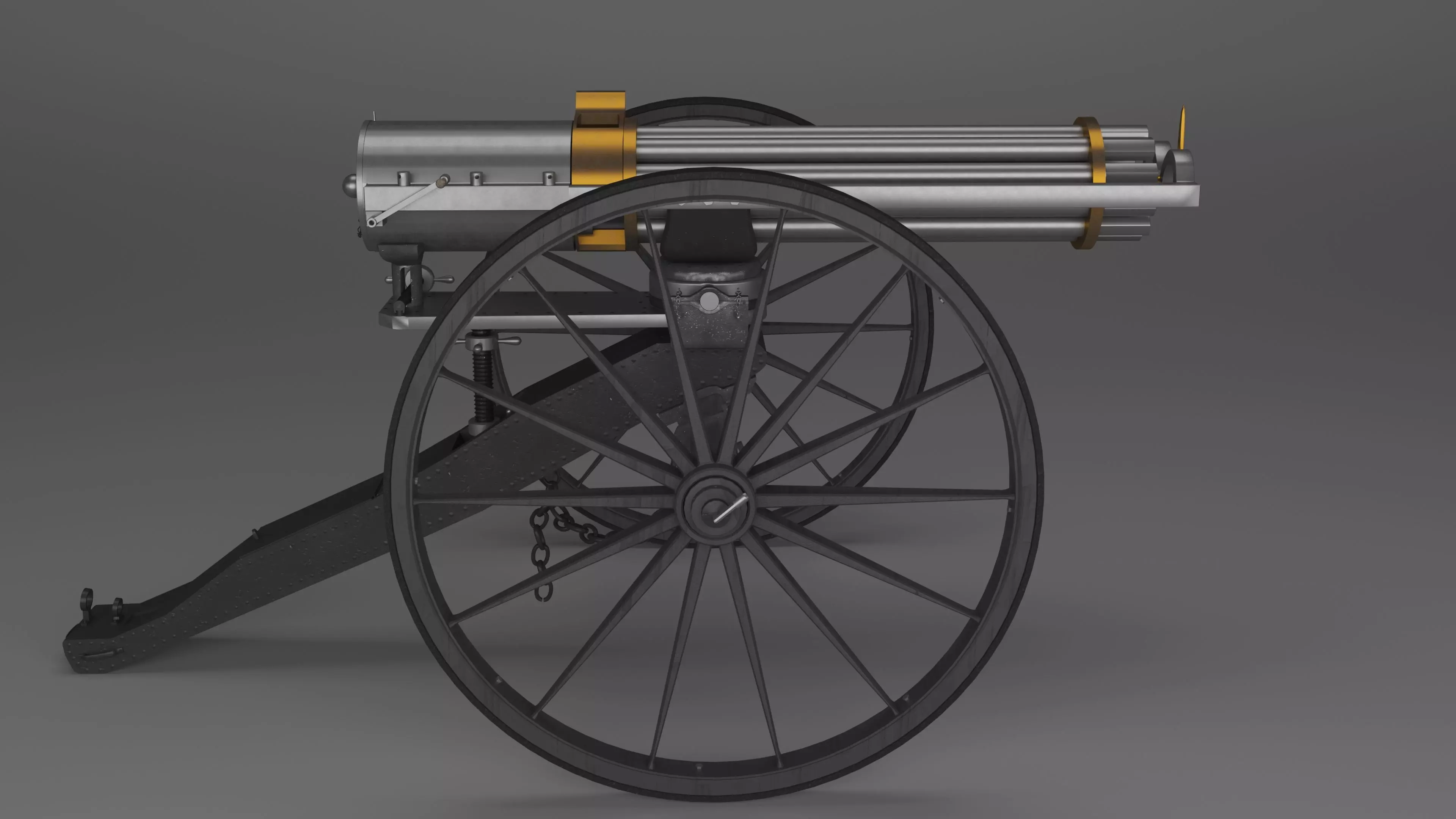 Gatling Gun 3D model_0