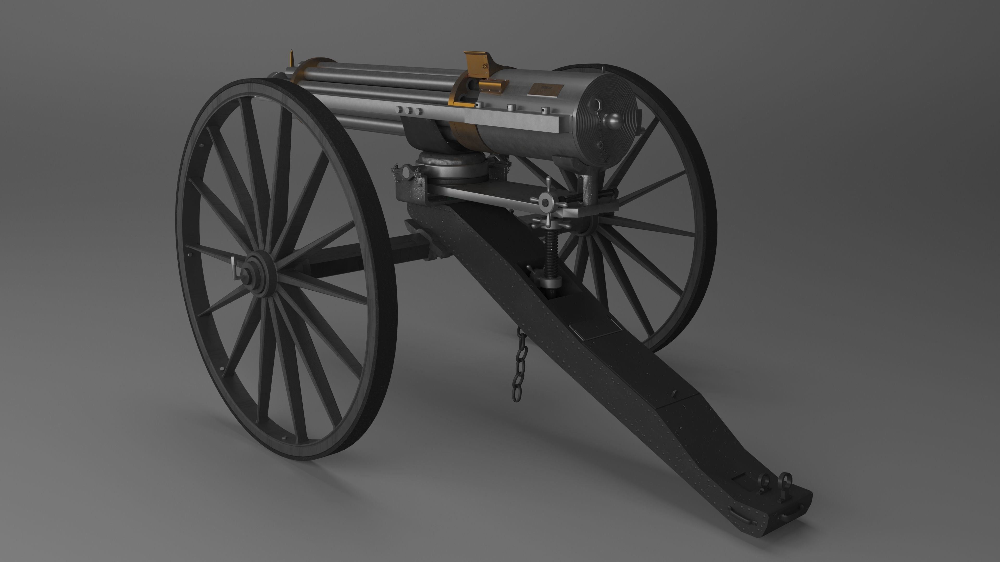 Gatling Gun 3D model_1
