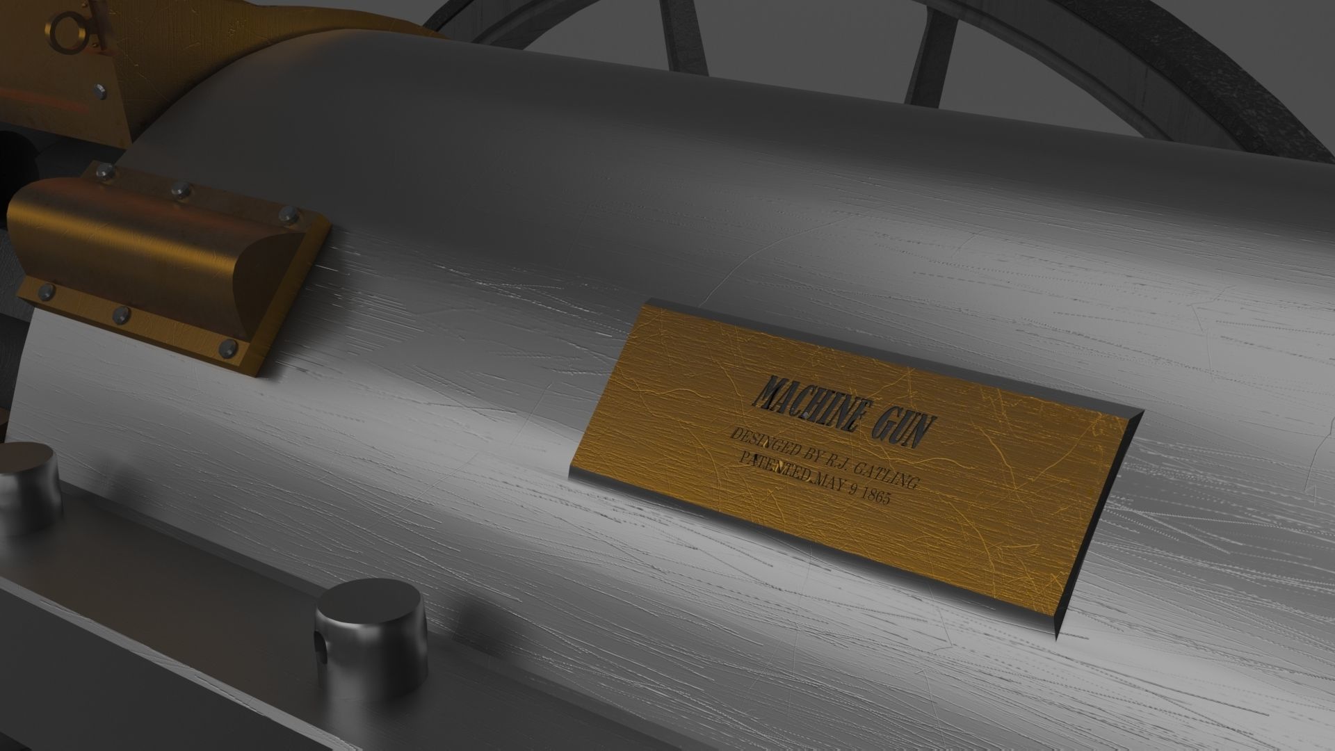 Gatling Gun 3D model_6