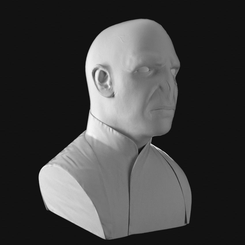 Voldemort Realistic Model bust of man 3D model_3