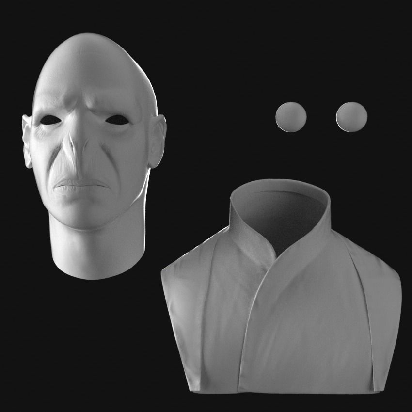 Voldemort Realistic Model bust of man 3D model_6
