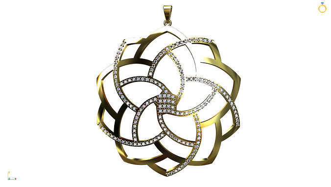 Mandala pendant studded 3D print model