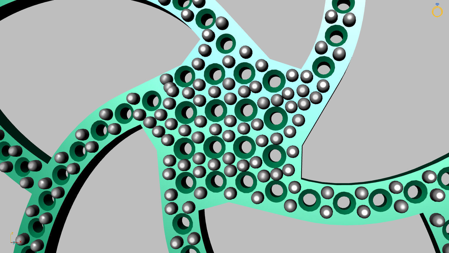 Mandala pendant studded 3D print model_8