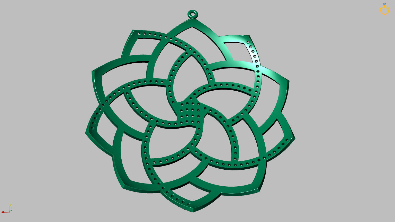 Mandala pendant studded 3D print model_10