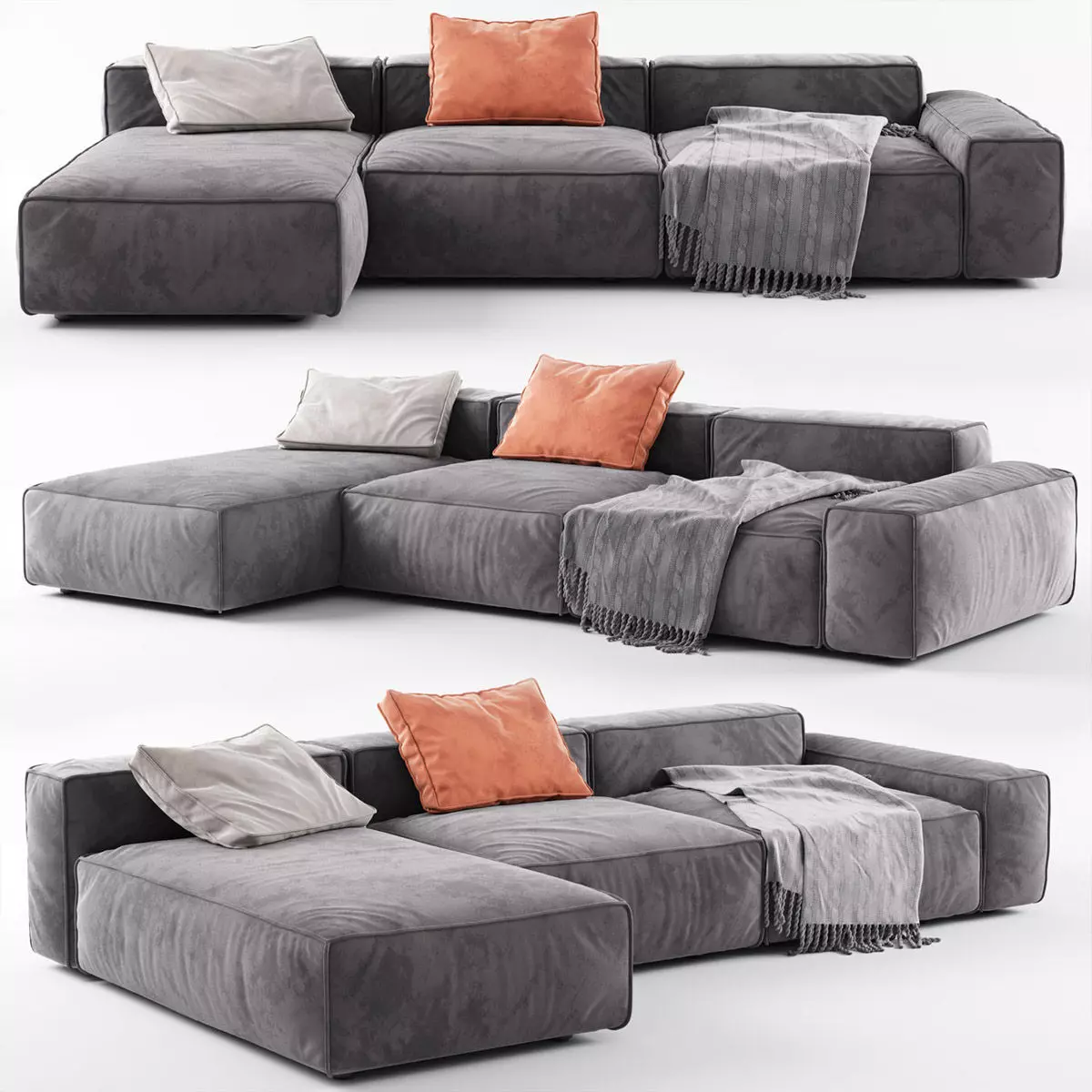 Modern Modular Corner Sofa 03 3D model_0