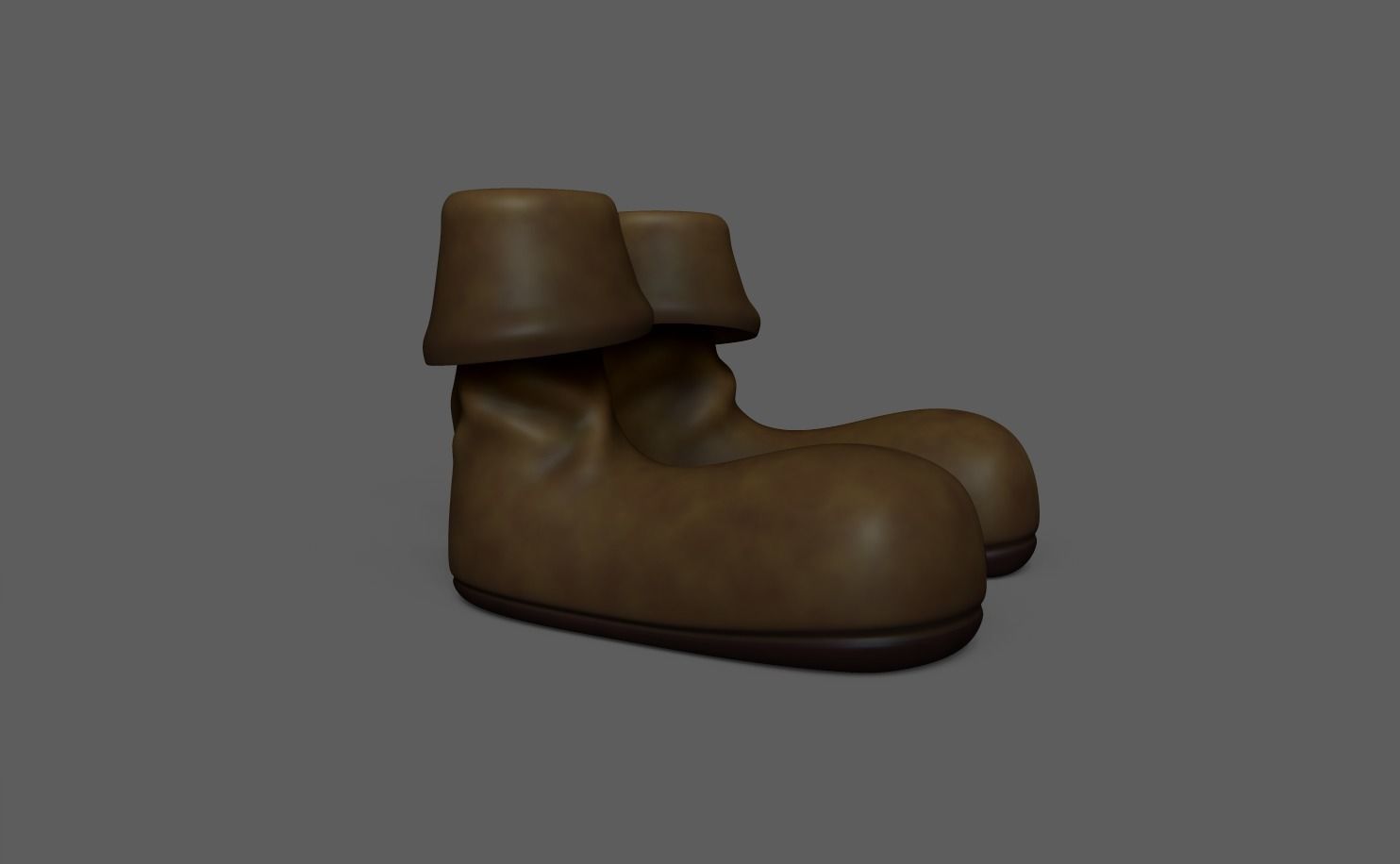 Pirate Boots - Old Dirty Low-poly 3D model_1