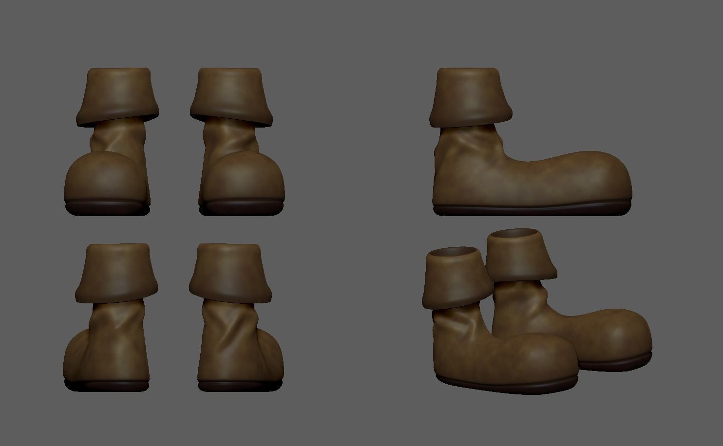 Pirate Boots - Old Dirty Low-poly 3D model_4