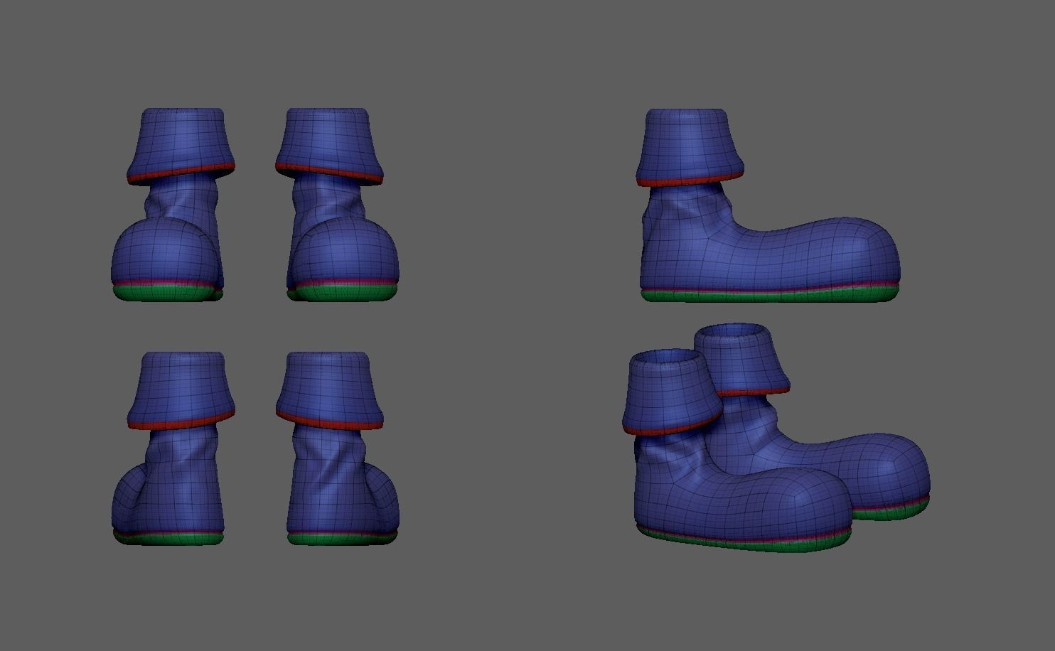 Pirate Boots - Old Dirty Low-poly 3D model_6