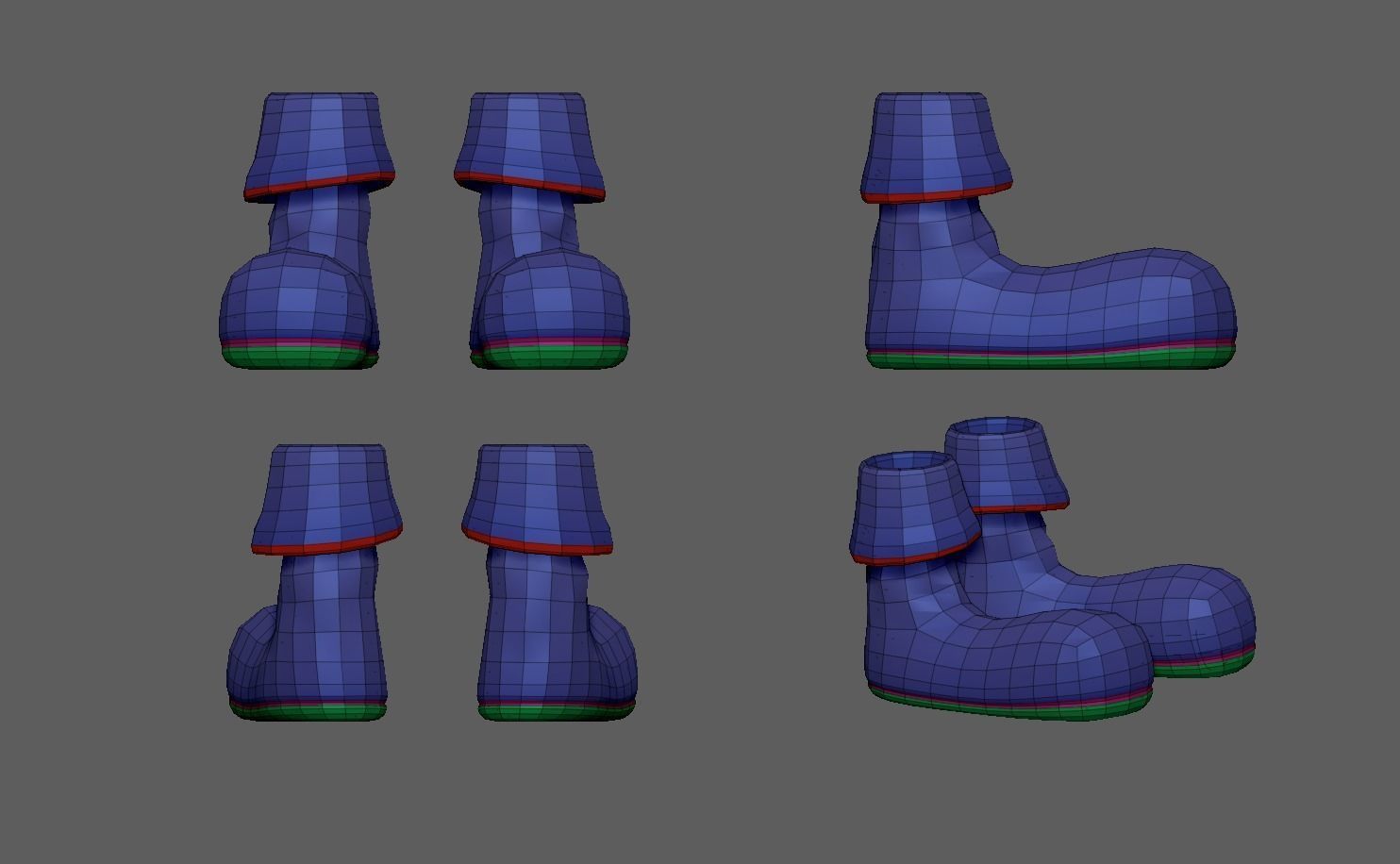 Pirate Boots - Old Dirty Low-poly 3D model_7