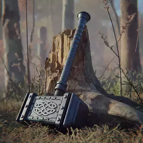 Viking Battle Hammer 4k pbr lowpoly Low-poly 3D model